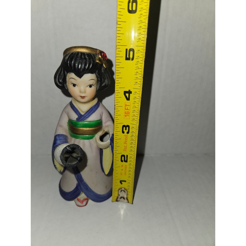 Vintage Japanese Geisha Girl Figurine Kimono Doll Collectible Decor 5"